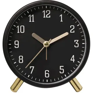 Lautloser Analoger Wecker, Tickfreier Analoger Wecker Mit Nachtlicht, Tischuhr Aus Metall, Laut Genug Für Tiefschläfer, Geschenkidee Zum Schulanfang Für Schüler Und Kinder (schwarz)