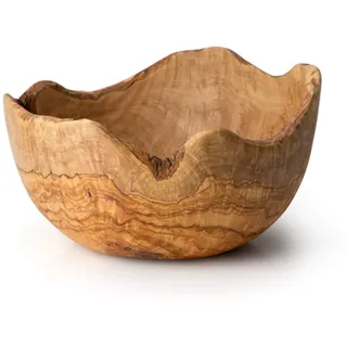 Continenta Schale aus natürlichem Olivenholz, Ø 30 cm, Servierschale in Naturform, Naturprodukt, veredelt mit lebensmittelechtem Öl, Unikat, B07KT5DGWT