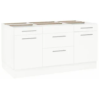 wiho Küchen Kücheninsel Ela, ohne E-Geräte, Breite 160 cm, Schubkästen mit Soft-Close-Funktion weiß