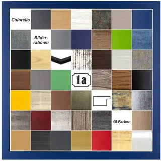 Colorello Deluxe Bilderrahmen Posterrahmen 30x30 cm Panorama und Quadrat Formate Blau Ozeanblau klares Kunstglas