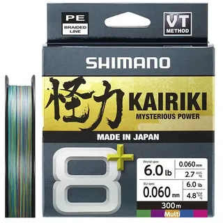 Shimano Fishing Line Kairiki 8+ Geflochtene Schnur 300 M - Multicolour - 0.130 mm