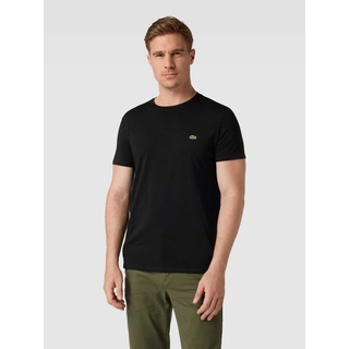 T-Shirt in unifarbenem Design Modell 'Supima', Black, XXXL