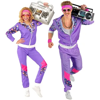 w widmann milano party fashion WIDMANN MILANO Party Fashion - 80er Jahre Trainingsanzug | Jacke und Hose für Erwachsene, Vintage-Style, Retro Outfit, Jogginganzug für Karneval und Mottopartys
