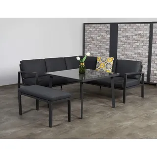 Garden Impressions Hohe Dining Aluminium Lounge Wellington, Inklusive XL Bank und Wasserabweisender Kissen