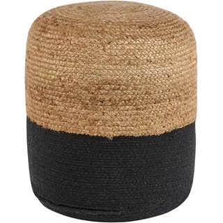 Beliani Pouf Schwarz ⌀ 46 cm Wohnzimmer Hocker, Poufs