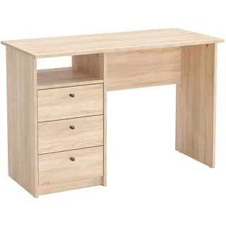 KOMTO Schreibtisch mit Schubladen - Bürotisch Computertisch Klein Arbeitstisch Büro PC-Tisch Kinderschreibtisch mit Stauraum | Moderner Schreibtisch Sonoma Eiche | Oslo 110 x 50 x 74 cm