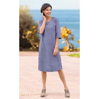 Baumwoll-Kleid in Melange flieder in Größe 40 von DW-Shop, Flieder, 40