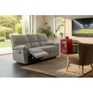 Home Affaire LANNOY Webstoff 3-Sitzer hellgrau mit manueller Relaxfunktion