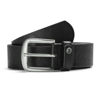 JACK & JONES Herrengürtel Leder schwarz/silber 105