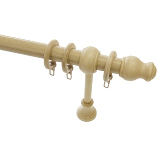 Gardinenstange »Gardinenstangen Set Holz«, 1 läufig-läufig, Fixmaß, 1-Lauf, Gardinenstangen, 34579016-1 beige