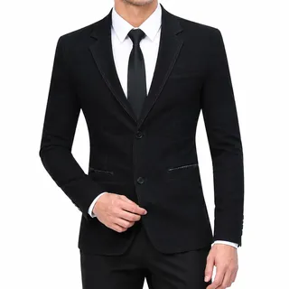 Allthemen Herren Sakko Baumwolle Blazer Slim Fit Sportlich Jackett Casual | Freizeit, Jacke Vintage, Sportsakko Einfarbig, Herbst Frühling, Klassisch, 2 Knopf, Einreihiger, Used Look - M
