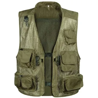 Daoba Herren Outdoor Weste mit Vielen Taschen Anglerweste Leicht Safari Weste Sommer Multifunktionsweste Atmungsaktiv Angeln Weste