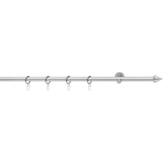 Gardinenstange GOOD LIFE "PUNTA" Gardinenstangen Gr. L: 140 cm Ø 16 mm, 1 läufig, grau (chromfarben) Gardinen Vorhänge Gardinenstangen mit Ringen