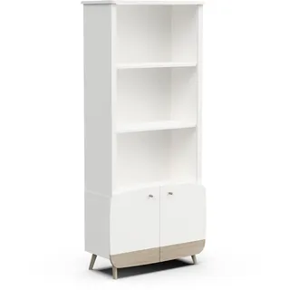 habeig Kinderschrank #316, Kommode, Bücherregal, blau, weiß, Holz, Höhe 177cm, Kinderzimmer, Schrank (weiß/Natur)