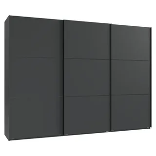 luma-home Schwebetürenschrank 22018 300 x 216 x 65 cm Anthrazit/Schwarz