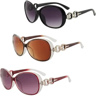 WuiCtvz Damen Sonnenbrille, 3er Set sonnenbrille uv schutz, Sonnenbrille Damen Groß UV400, Vielseitige Sonnenbrille für Damen, Perfekte Passform für Sonnenbrille Damen, Sonnenbrille Dame