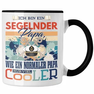 Trendation Tasse Trendation - Segeln Papa Tasse Geschenk Vater Geschenkidee zum Vaterta schwarz