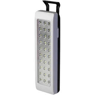 POLY POOL - PP3305AM Wiederaufladbare Notlampe 30 LEDs 150 Lumen, kabelloses Notlicht 230V, Automatische Led-Notlampe für Zuhause und Camping, Farbe Weiß und Schwarz