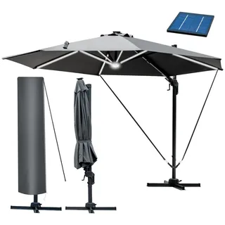 Brast Alu Ampelschirm Ø 360 cm grau inkl. LEDs