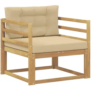 vidaXL Gartenlounge Outdoor Mittelsofa Polyester beige/weiß