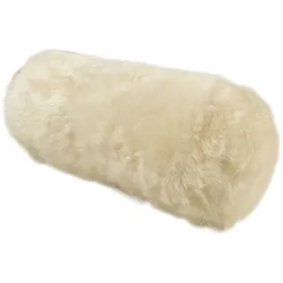 Kuhfelle Online & Nomad Lammfell Bolster Nackenrolle 50 x 20 cm Ø aus echtem Island Lammfell in Weiß, Schwarz, Braun & Grau (Creme Weiß)