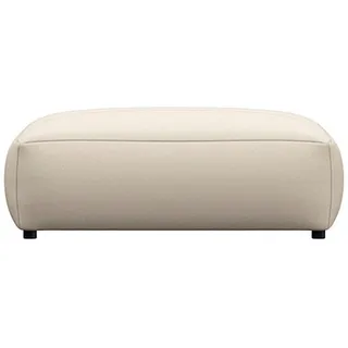 FLEXLUX Pouf Lucera, modern & anschmiegsam, Kaltschaum, Stahl-Wellenunterfederung weiß