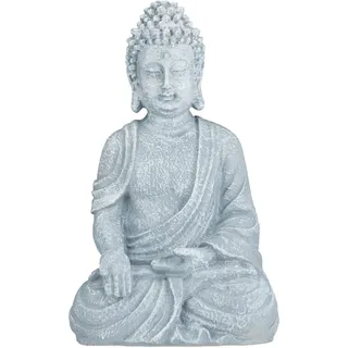 Relaxdays Buddha Figur sitzend 40 cm Hellgrau