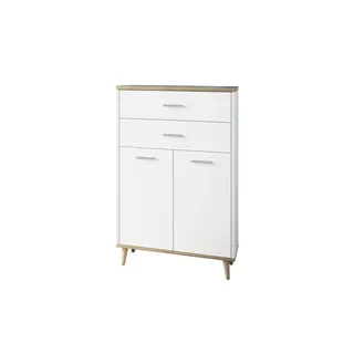 VCM Highboard 60 x 97 cm Weiß / Honig-Eiche