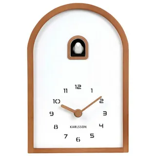 Karlsson Tischuhr Curva, Dunkelbraun, Holz, Linde, 17x25x6 cm, Schlagwerk, Dekoration, Uhren, Tischuhren