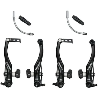 Shimano V-Brake Set Bremse BR-T4000 vorne hinten schwarz Felgenbremse Bremsbeläge