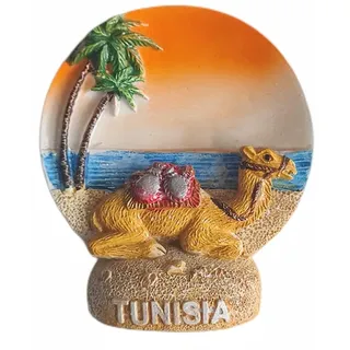 Tunesien 3D-Kühlschrankmagnet, nationales Reise-Souvenir, Heim- und Küchendekoration, handbemalt, Kunstharz, magnetischer Aufkleber