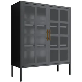 mein-regal Highboard 90 x 110 x 35 cm Schwarz
