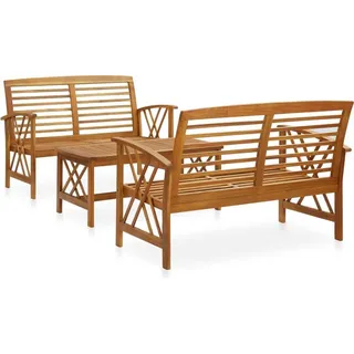 vidaXL 3-tlg. Garten-Lounge-Set Massivholz Akazie braun