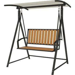 Outsunny Hollywoodschaukel Schwarz 2-Sitzer