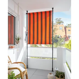 Konifera Senkrechtmarkise 120 x 225 cm Braun/Orange Aluminium