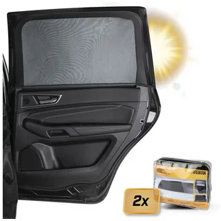 CarComfort Sonnenschutz-Auto, 2 Stück Sonnenblenden-Seitenscheibe, Universal Sonnenschutz-Kinder, UV-Schutz-Auto, Seitenfenster-Sonnenschutz schwarz