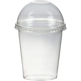 VEPATIM 150 Smoothiebecher Dessertbecher + Domdeckel 300 ml Ø95mm PET glasklar