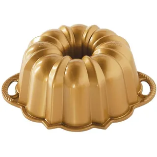 Jubiläums-Bundt Backform Gold – Aluminium Kuchenform mit Antihaftbeschichtung