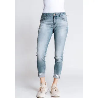 Regular-fit-Jeans ZHRILL "NOVA" Gr. 27, N-Gr, blau (blue) Damen Jeans Ankle 7/8 im 5-Pocket-Style