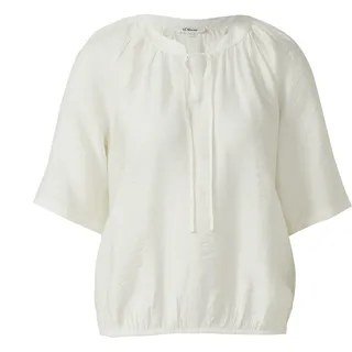 s.Oliver Strukturierte Viskosemix-Bluse im O-Shape Beige 48