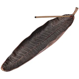 Räucherstäbchen Halter Metall Blätter 26 cm Räuchergefäß Kupfer Deko Geschenk