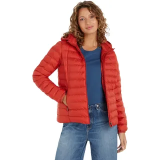 Tommy Hilfiger Damen Jacke Padded Global Stripe Jacket Übergangsjacke, Rot (Terra Red), XS - XS