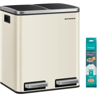 Songmics Mülltrennsystem 15 l Sandbeige