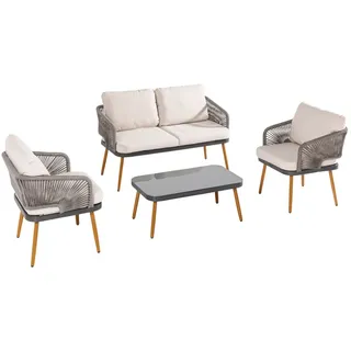 Prestige Home Living Outdoor 12tlg. Loungemöbel-Set Rope mit Polsterauflagen
