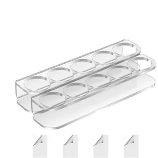 Generisch Flaschenhalter - 2 Pack -Acryl -Wandlagerregal mit 5 Slots und Klebstoffunterstützung | Kühlschrank Organizer | Insulinflaschenschutz für Kühlschrank, Peptidfläschchen, Haushaltsgebrauch