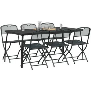vidaXL, Gartenlounge, Jafoner (6x Stuhl + Tisch (165 cm Länge))