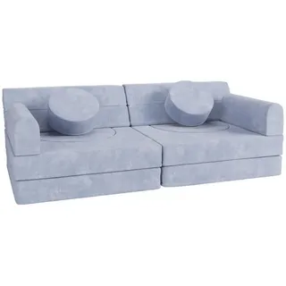 Juskys Kindersofa Kayo 12-teilig  hellblau