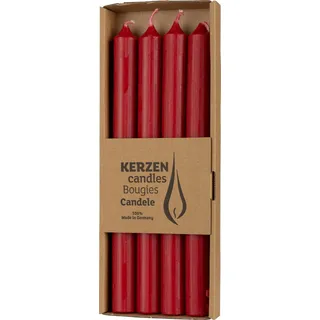 Richard Wenzel Stabkerzen aus Paraffin, Wollweiß, Rustic, WENZEL, 250/22 mm, Brenndauer ca. 10h, plastikfrei, 4 Stück