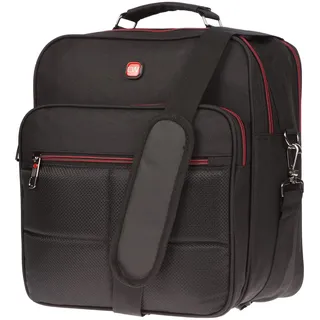 Christian Wippermann Flugbegleiter Tasche Umhängetasche Arbeitstasche Herrentasche mit TÜV geprüftem Rfid Schutz schwarz - 30x34x16 cm