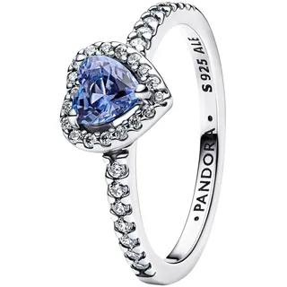 Pandora Funkelndes Erhabenes Herz Ring Sterling Silber Blau Gr. 60